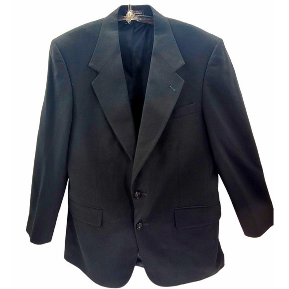 Men's Stafford Center Vent 2‎ Button Black Wool Vintage Blazer Jacket